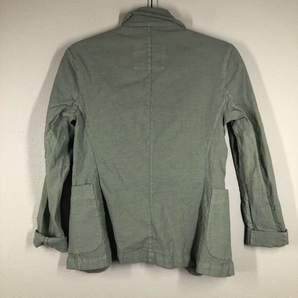 Frank & Eileen Dublin Tailored Blazer Sage Green Cotton Flax Size XXS - Picture 3 of 5